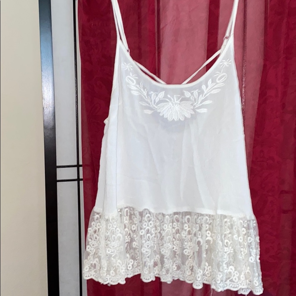 white flowy tank